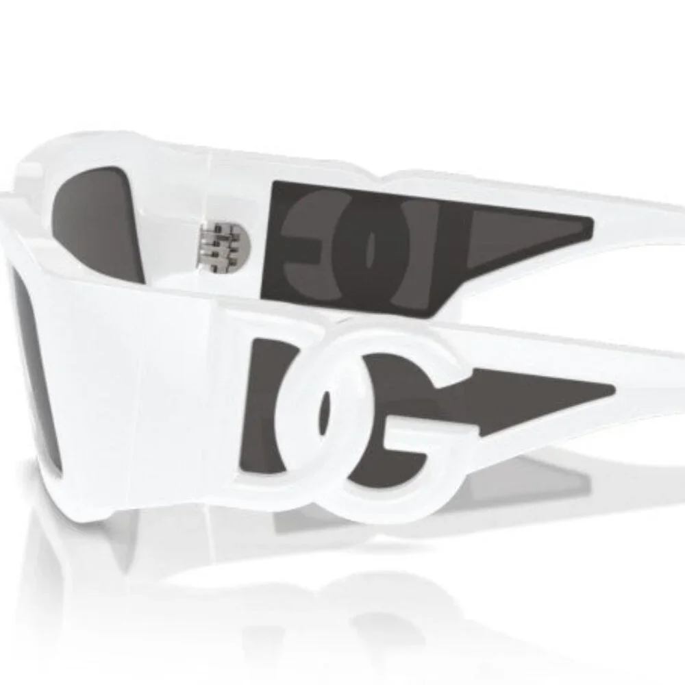 Dolce & Gabbana DG6197 Sunglasses - White Frame, Dark Grey Lenses
